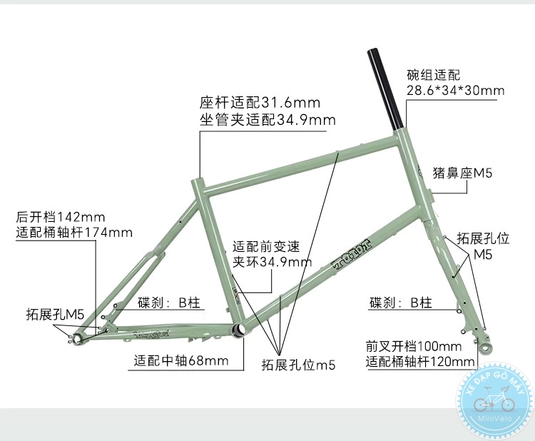 TQIQT Pulse: sườn touring thép 20 inch 1 %Mini Velo filename%