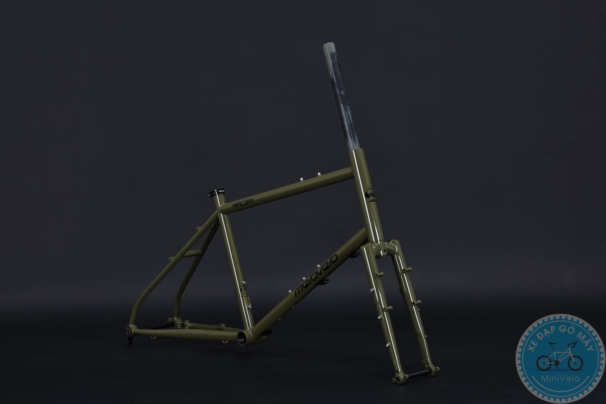 Melovelo Racer – Khung Sườn Minivelo Hiệu Năng Cao 16 Màu xanh đậm/xanh oliu/Xanh quân đội (Olive green)